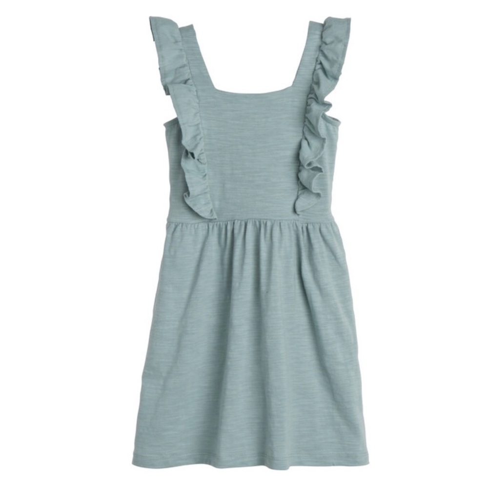 Maisonette Maison Me Tiffany Ruffle Cut-Out Dress Sea Green Girls Size 7Y